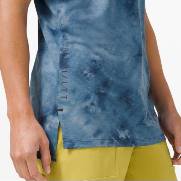 LULULEMON NWT ALWAYS AGILE MEN’S TANK TOP DIAMOND DYE TRUE NAVY BLUE CHAMBRAY - Picture 2 of 11